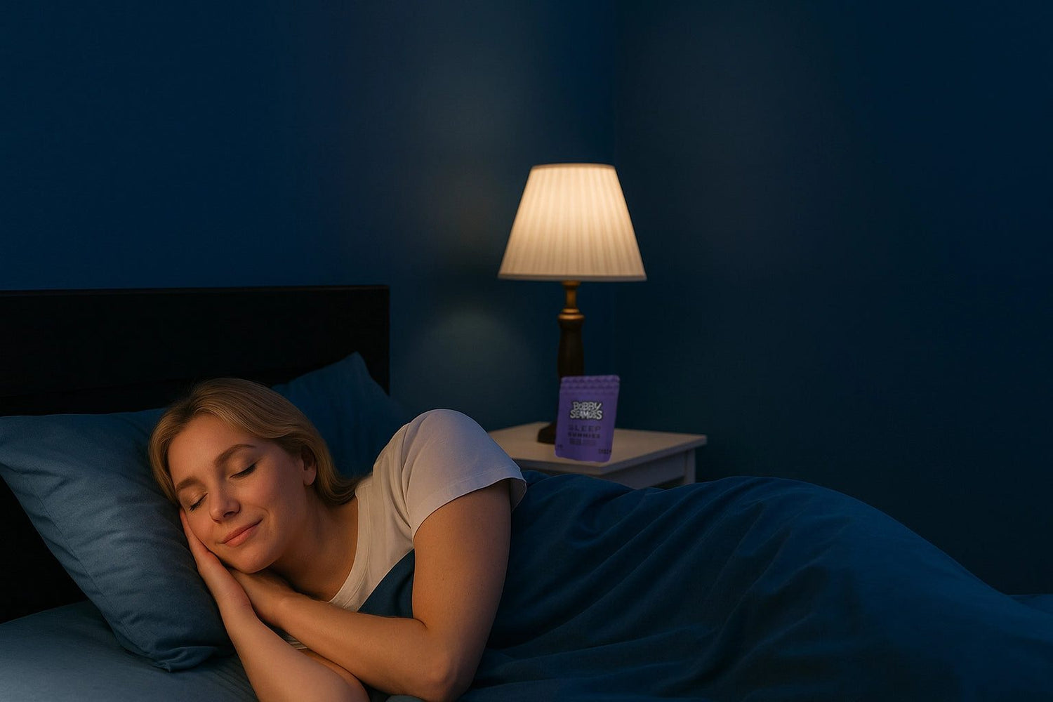 Woman sleeping deeply — Bobby Seamoss Sleep mood gummies